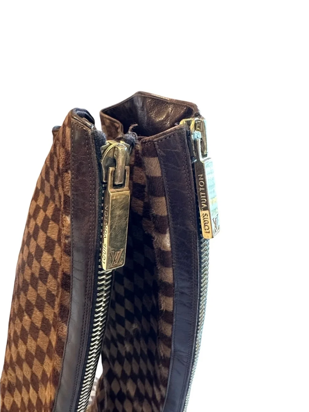 Louis Vuitton Damier Pony Hair Knee High Boot